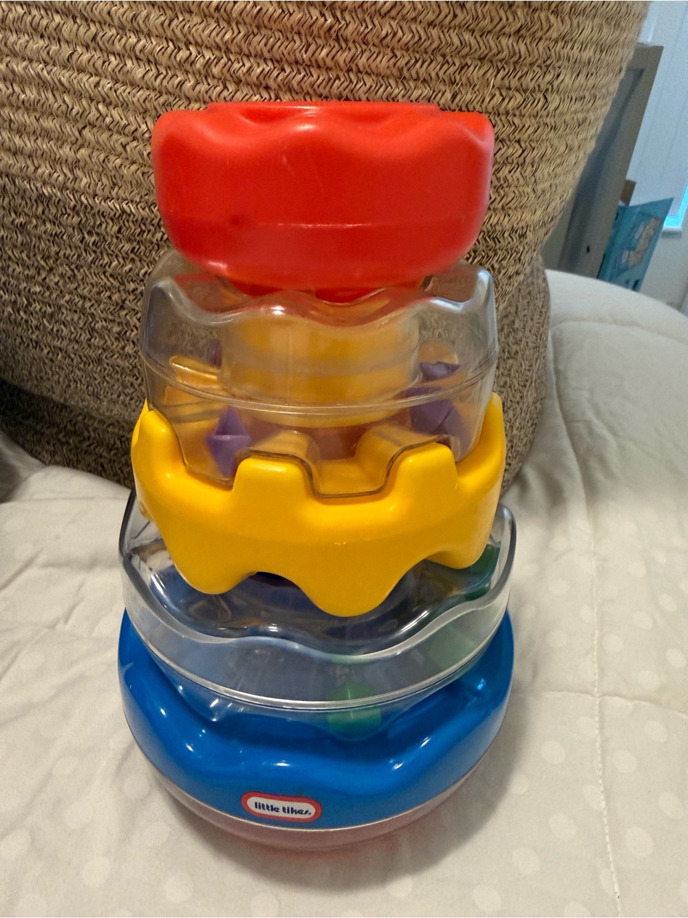 Little Tikes Colorful Stacking Spinner Toy - Red, Yellow, Blue